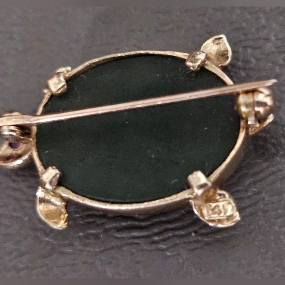 14K and jade turtle - Picture 3 of 4
